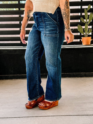 Maverick Blues High Rise Flare Jeans, Denim - The Farmhouse