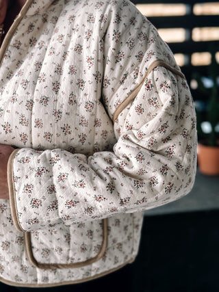 Meadow Bloom Boho Western Quilted Jacket, Cream - The Farmhouse