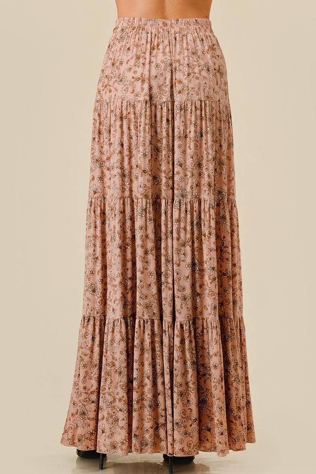 Meadow Dance Paisley Print Tiered Maxi Skirt - Sandstone - The Farmhouse