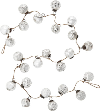 Mercury Glass Ornament Garland - Silver Finish - The Farmhouse