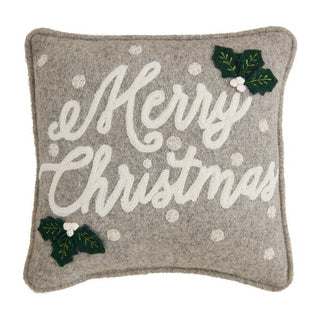 Merry Christmas Felted Pillow - The Farmhouse