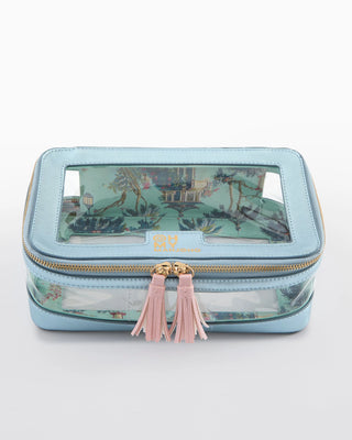 OH MY MAHJONG Metallic Light Blue Tile Storage Bag