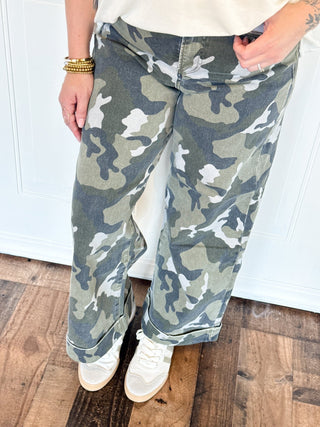 MICA The Camo Trail Wide Leg Crop Pants - 210 Jeans - The Farmhouse