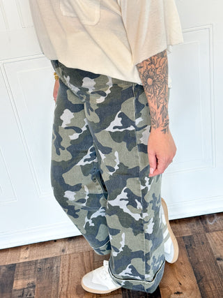 MICA The Camo Trail Wide Leg Crop Pants - 210 Jeans - The Farmhouse