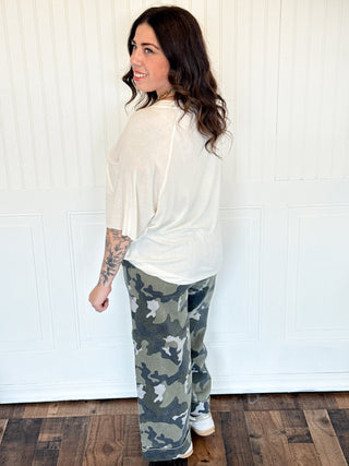 MICA The Camo Trail Wide Leg Crop Pants - 210 Jeans - The Farmhouse
