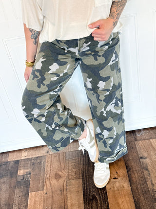 MICA The Camo Trail Wide Leg Crop Pants - 210 Jeans - The Farmhouse
