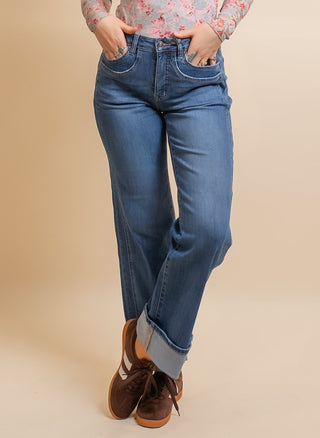 MICA Women's Tiber Blue Autumn Cuff Jeans - 210 Jeans - The Farmhouse