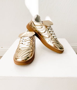Milan Metallic Sneaker in Gold - 120 Sneakers - The Farmhouse