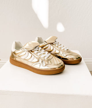 Milan Metallic Sneaker in Gold - 120 Sneakers - The Farmhouse