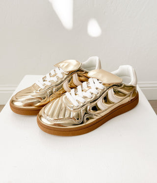 Milan Metallic Sneaker in Gold - 120 Sneakers - The Farmhouse