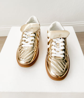 Milan Metallic Sneaker in Gold - 120 Sneakers - The Farmhouse