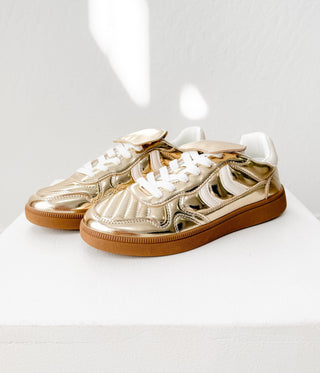 Milan Metallic Sneaker in Gold - 120 Sneakers - The Farmhouse