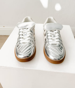 Milan Metallic Sneaker in Silver - 120 Sneakers - The Farmhouse