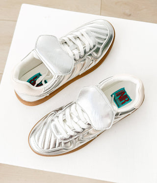 Milan Metallic Sneaker in Silver - 120 Sneakers - The Farmhouse