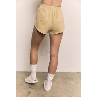 Mineral Wash High - Waist Jersey Shorts, Classic Beige - 220 Shorts + Skirts - The Farmhouse