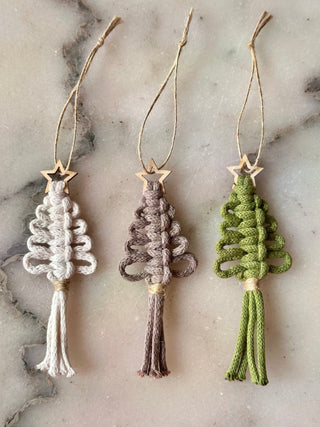 Mini Handmade Macrame Christmas Tree Ornament - 430 Holiday Decor - The Farmhouse