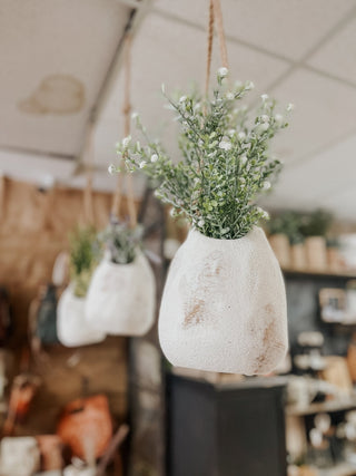 Mini Stoneware Planter W/ Jute Rope Hanger - 170 Dresses - The Farmhouse