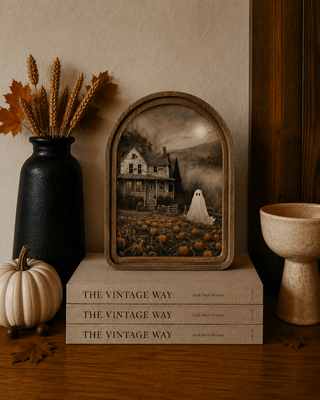Moody Ghost House Arch Framed Art 8.25x11" - 420 Home Decor - The Farmhouse