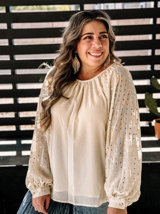 Moonlit Dunes Boho Flowy Blouse, Taupe - The Farmhouse