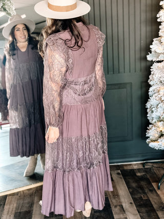 Moonlit Whimsy Romantic Elegant Boho Maxi Dress, Mocha - The Farmhouse