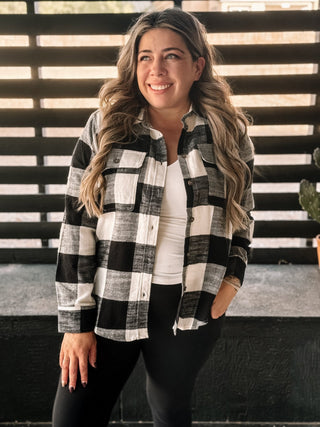 Morning Glow Athleisure Flannel, Black - The Farmhouse