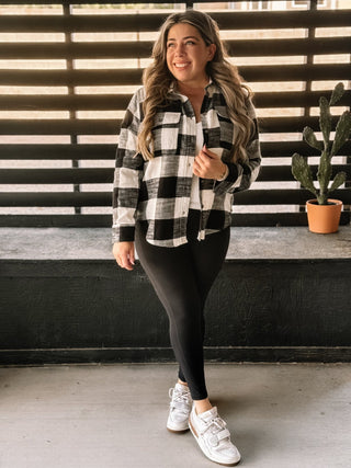 Morning Glow Athleisure Flannel, Black - The Farmhouse