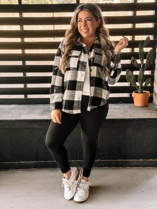 Morning Glow Athleisure Flannel, Black - The Farmhouse