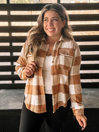 Morning Glow Athleisure Flannel, Camel - The Farmhouse