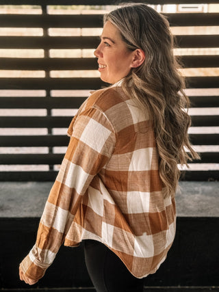 Morning Glow Athleisure Flannel, Camel - The Farmhouse