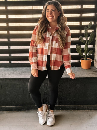 Morning Glow Athleisure Flannel, Clay - The Farmhouse