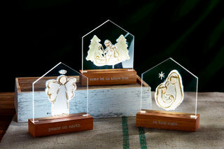 Alternate view of Mud Pie light-up acrylic angel holiday sitter