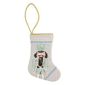 Mud Pie green mini nutcracker stocking ornament for Christmas decorating