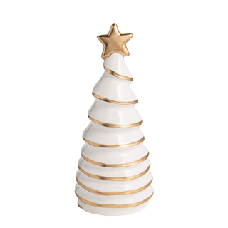 Mud Pie large gold ceramic Christmas tree sitter for mantel display