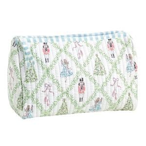 Mud Pie quilted nutcracker accessory case for travel and gifting