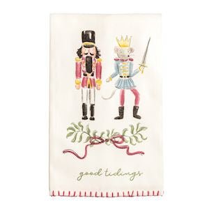 Mud Pie cotton kitchen towel with Nutcracker Rat King print