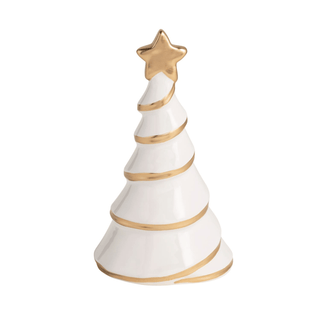 Mud Pie small gold ceramic Christmas tree sitter for tiered trays
