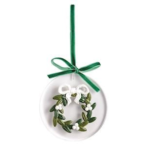 Mud Pie light-catching acrylic wreath Christmas ornament for the tree