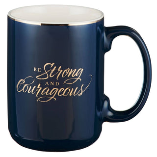 Mug Navy Be Strong and Courageous Joshua 1:9 - 420 Home Decor - The Farmhouse