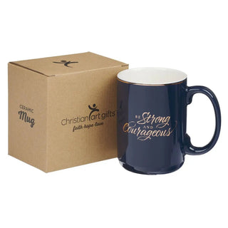 Mug Navy Be Strong and Courageous Joshua 1:9 - 420 Home Decor - The Farmhouse