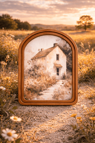 Muted Cottage Arch Framed Art 8.25x11" - 420 Home Decor - The Farmhouse