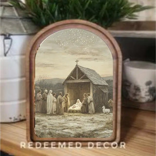 Nativity Scene Arch Framed Art 6x8" - 420 Home Decor - The Farmhouse