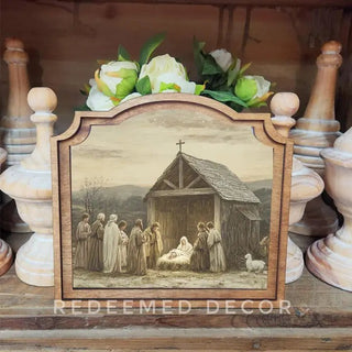 Nativity Scene Provincial Framed Art - 420 Home Decor - The Farmhouse