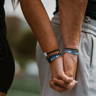 K'LANI "Game Day" Navy & Gray Hair Tie Bracelets