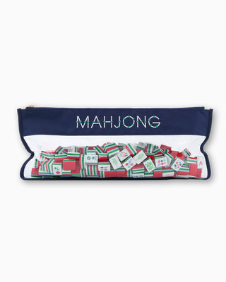 OH MY MAHJONG Navy Bamboo Mahjong Bag