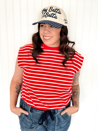 Navy Stripes Hey Batta Batta Hat - 260 Fashion Accessories - The Farmhouse