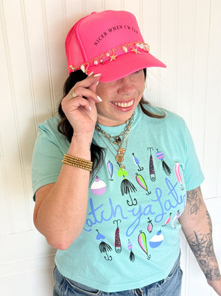 Nicer When I'm Tan Hot Pink Trucker Hat - 260 Fashion Accessories - The Farmhouse