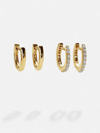 Nicole 18K Gold Earring Set - Gold/Pavé - The Farmhouse