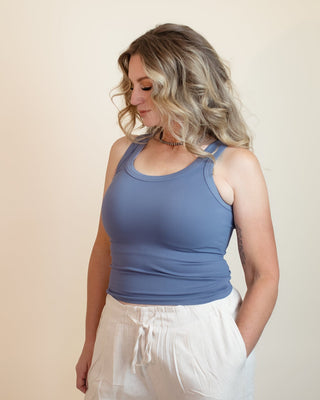 NIKIBIKI Women's Around the Way Tank, Blue Shadow - 130 Basics - The Farmhouse