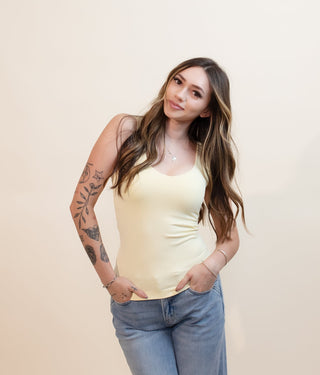 NIKIBIKI Women's Darling Neckline Tank, Pale Banana - 130 Basics - The Farmhouse