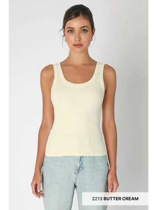 NIKIBIKI Women's Reversible Ribbed Tank Top, Butter Cream - 130 Basics - The Farmhouse